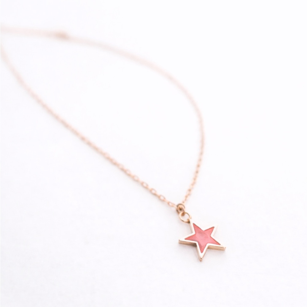 New Pink Star Dainty Boho Pendant Necklace